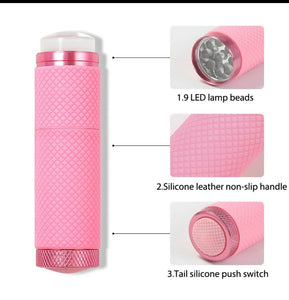 Portable Handheld Nail Art UV Press Light LED Lamp With clear Silicone Stamper